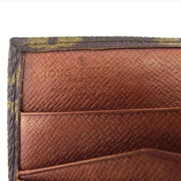 LOUIS VUITTON W Hook Wallet Monogram Dark PVC x Leather Authentic USED T21164 - Picture 6 of 7